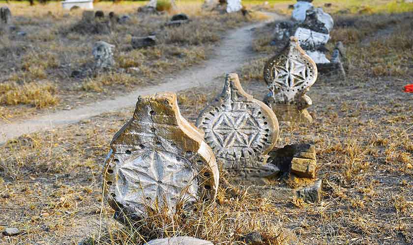 Tombstones in Markhal village.