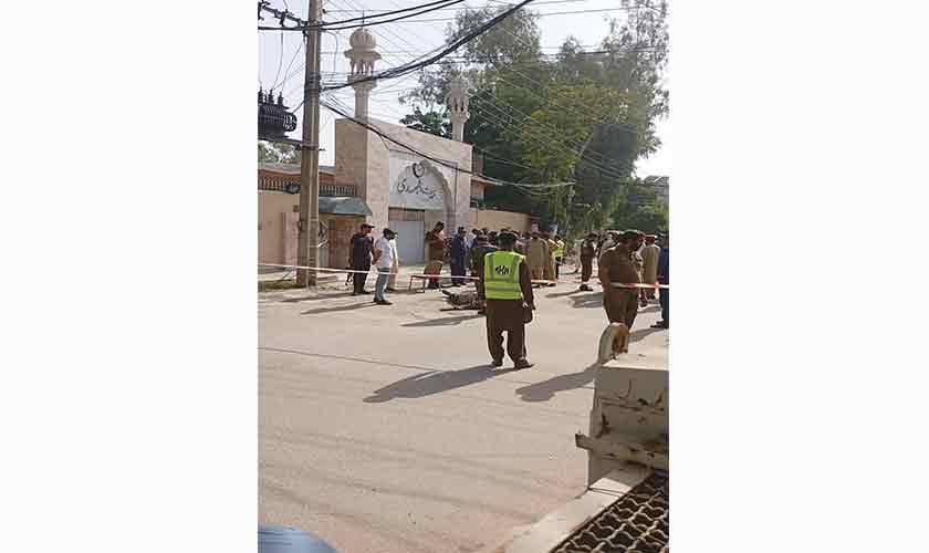 An image captured after the attacker was shot dead by security personnel.