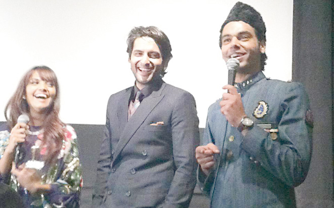 Gohar takes questions at the Lamha’s New York premiere, amusing the audience with his witty quips no doubt, along with his quintessentially Pakistani attire that drew praise and attention