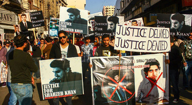 Karachi, December, 2012: Thousands of people protest in support of Shahzeb Khan.