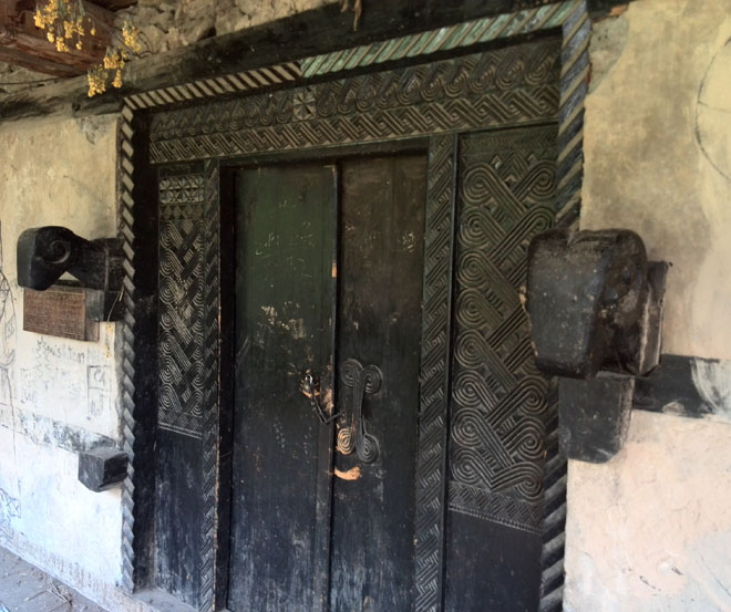 Intricately carved door of the Jestak-An.