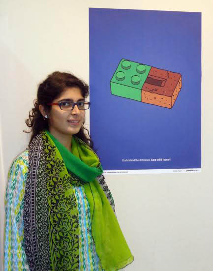 Sara Nisar with her poster.