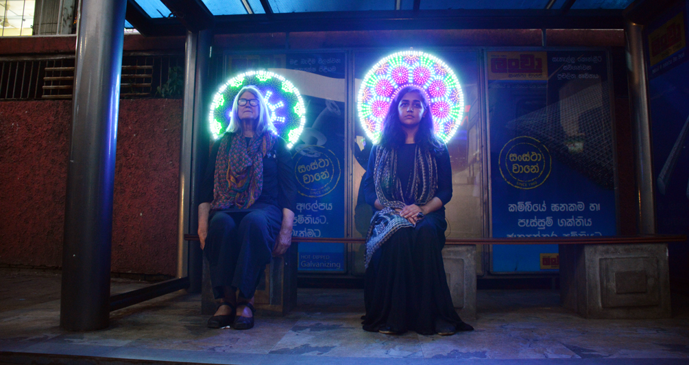 Zoya Siddiqui and Janet Meaney at Theertha International Performance in Sri Lanka.