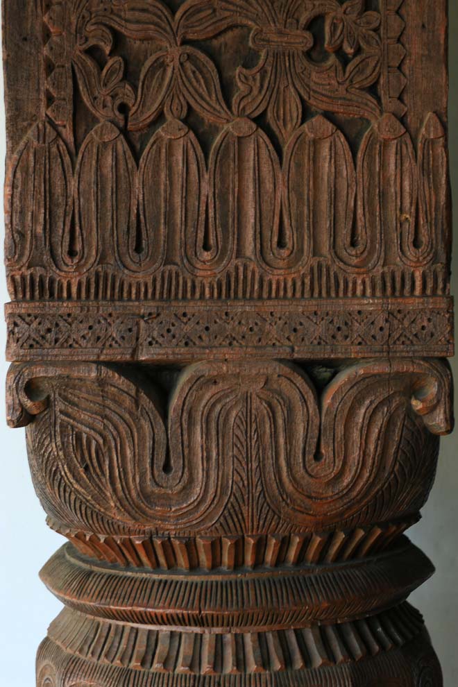 Wood carving in Peochar Mosque.