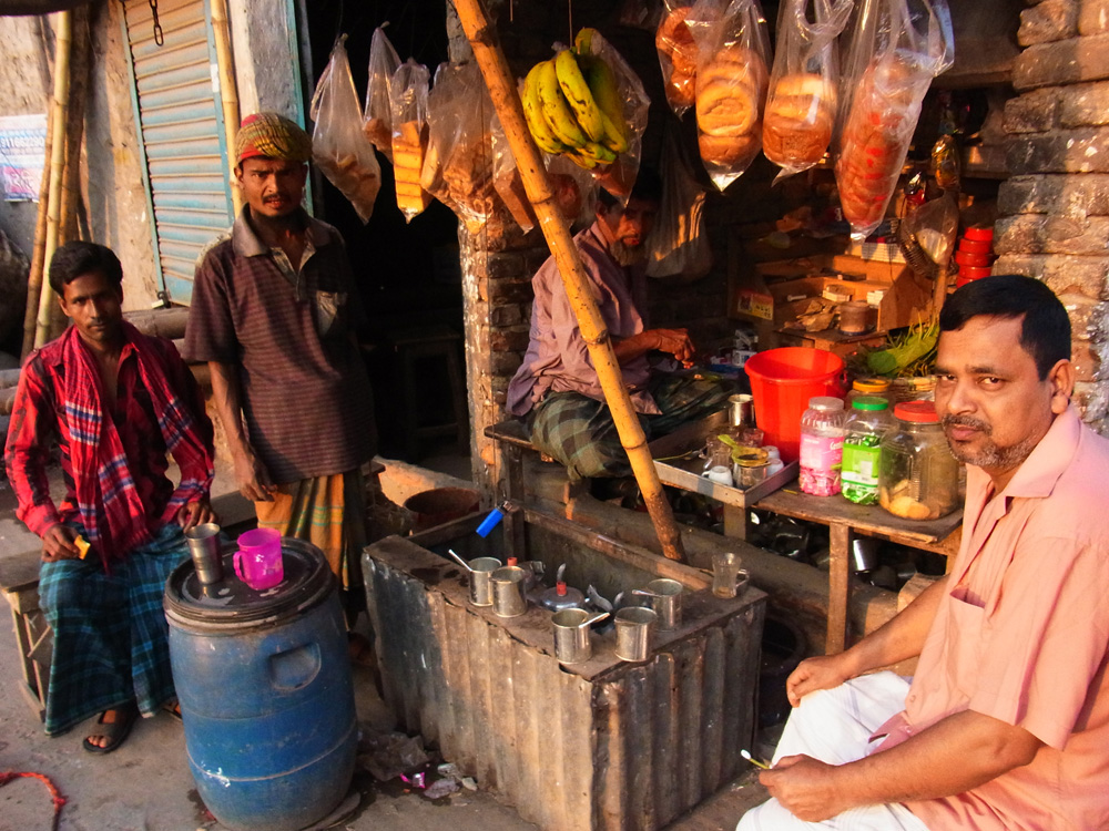 New age tea stall in Dhaka.