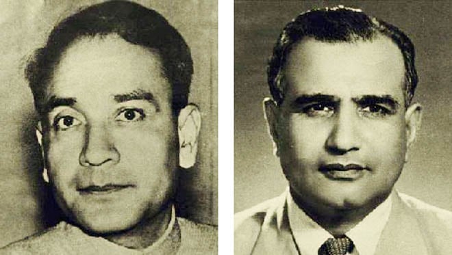 Khwaja Manzoor Hosain (L) was a man of few words. Prof. Sirajuddin (R) was "a prominent old boy of the college with a bright academic record.
