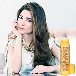 Ayesha Omar Lip balm! I don’t wear much lipstick so in order to keep my lips moisturized, I rely on lip balm and a hint of gloss. Lips are one feature on your face that draw attention all the time and dry, scaly ones look so terrible. My go-to brands are Burt’s Bees and Carmex.