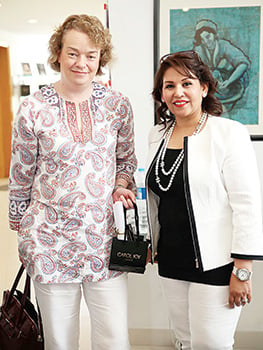 Saeeda Mandviwalla with Gill Atkinson, Deputy Head of Mission British High Commission Karachi, who spoke in support of the new collaboration.