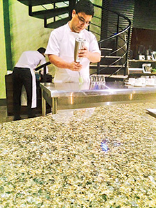 Man at work: Chef Cristobal makes sure that each serving looks picture perfect.