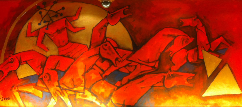 Three Stanzas of the New Millennium: artwork by M.F. Husain.
