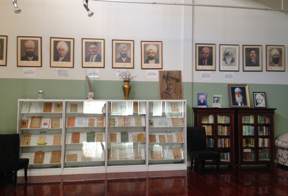 A section of the Gaddar Memorial Hall in San Francisco:  The activists and the literature.