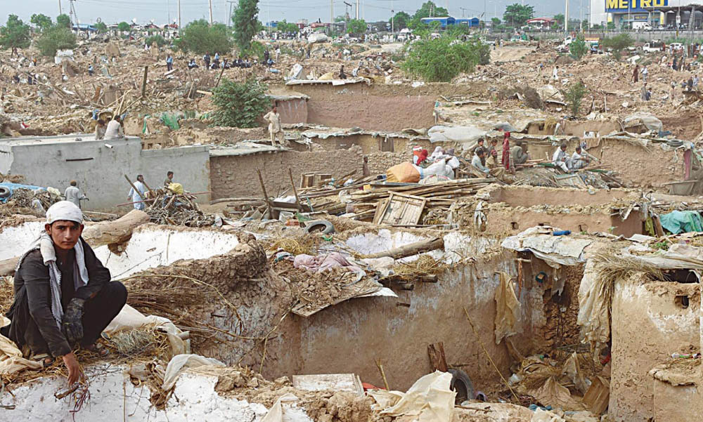 Nearly half the urban population in Pakistan lives in katchi abadis.