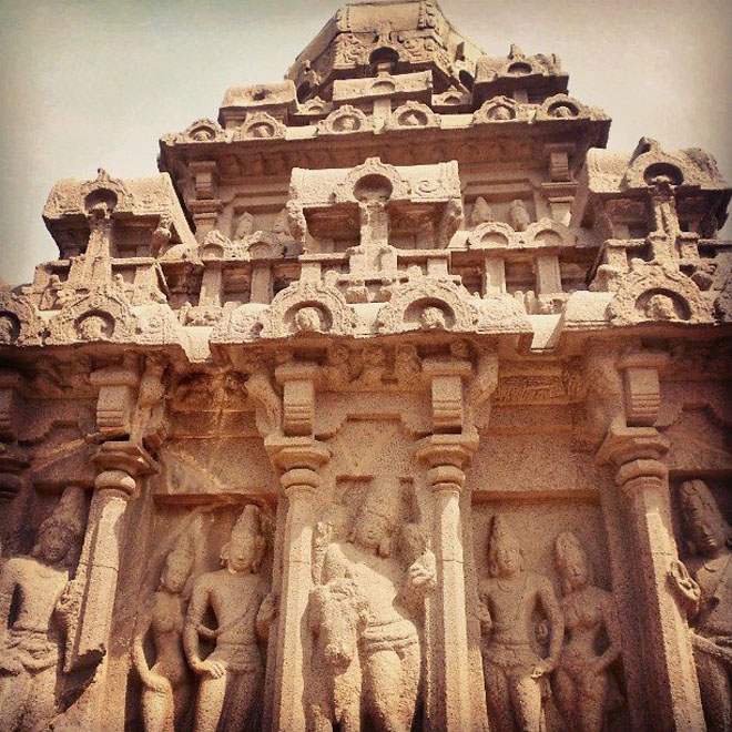 Beautiful monolithic architecture of Pancha Rathas.