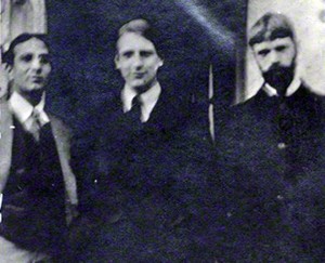 (Left to right) Hassan Shahid with Phlip Heseltine and D.H. Lawrence.