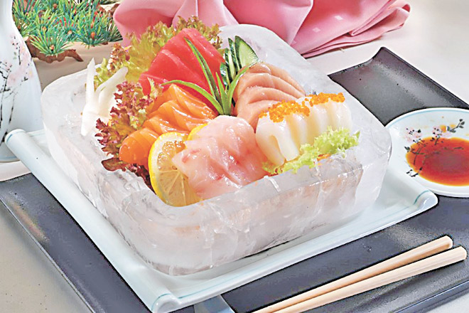 Served in a bowl of ice that looks cool and serves a purpose as well, the sashimi platter at Sakura shouldn't be missed.   
