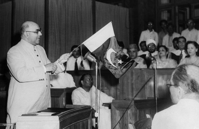 Liaquat Ali Khan in Constituent Assembly of Pakistan.