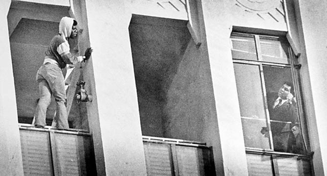 EDGE-OF-THE-SEAT: Once Ali had been passing a high-rise building in 1981 when he noticed a commotion; a man was threatening to commit suicide by jumping from the ninth floor. Ali asked the police officers if he could help and managed to coax the troubled man down from the ledge.