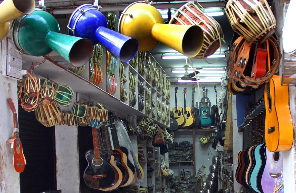 Medium quality guitars available here can be bought for anything between Rs4,000-6,000 and all of these have been imported from China.
