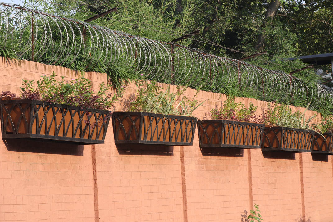 The planters have also been placed at points like those at the crossings made of concrete where there is no ground to hold plants or grow creepers.