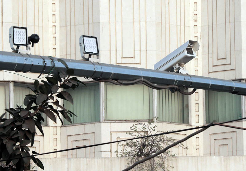 The computerised number plates can be decoded by cameras installed all over the city for security reasons.