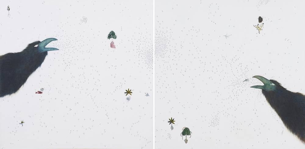 Conference Of The Birds (Diptych). 