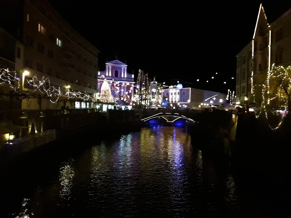 Ljubljana through the night. 