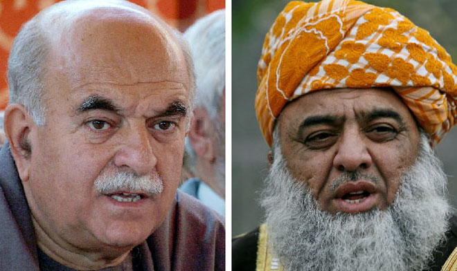 Voices of dissent: Mahmood Khan Achakzai and Maulana Fazl-ur-Rehman.