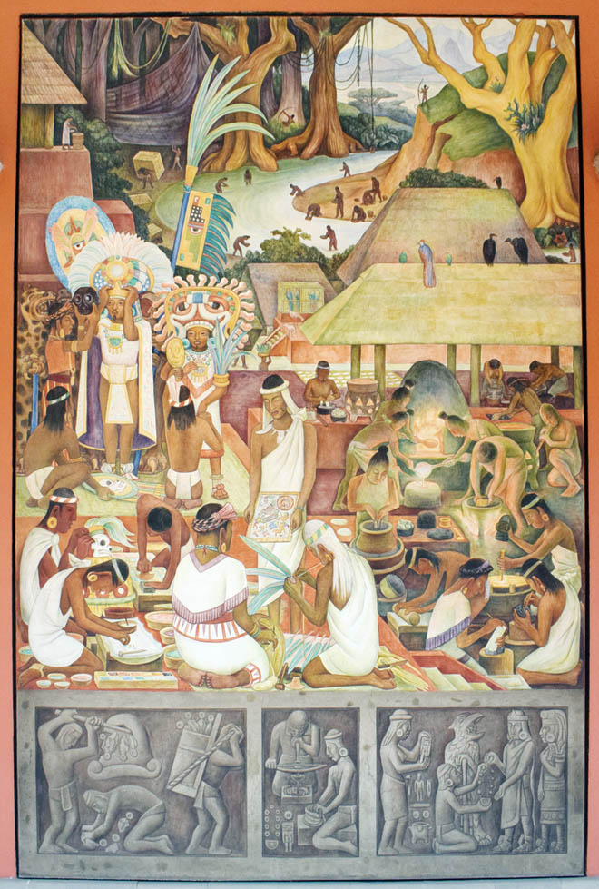One part of the Diego Rivera’s mural in the National Palace.