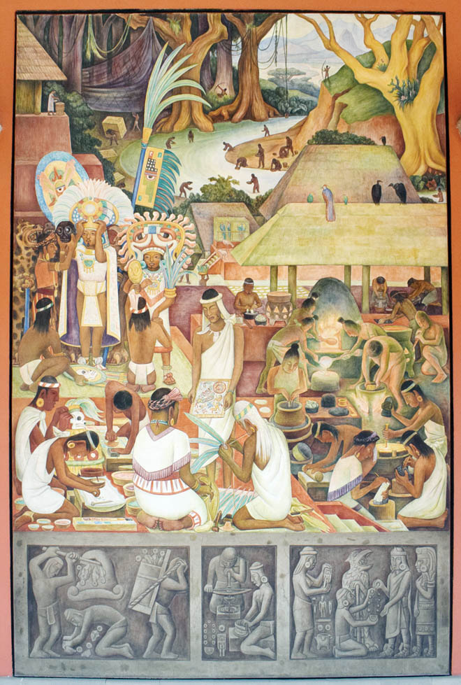 One part of the Diego Rivera&rsquo;s mural in the National Palace.