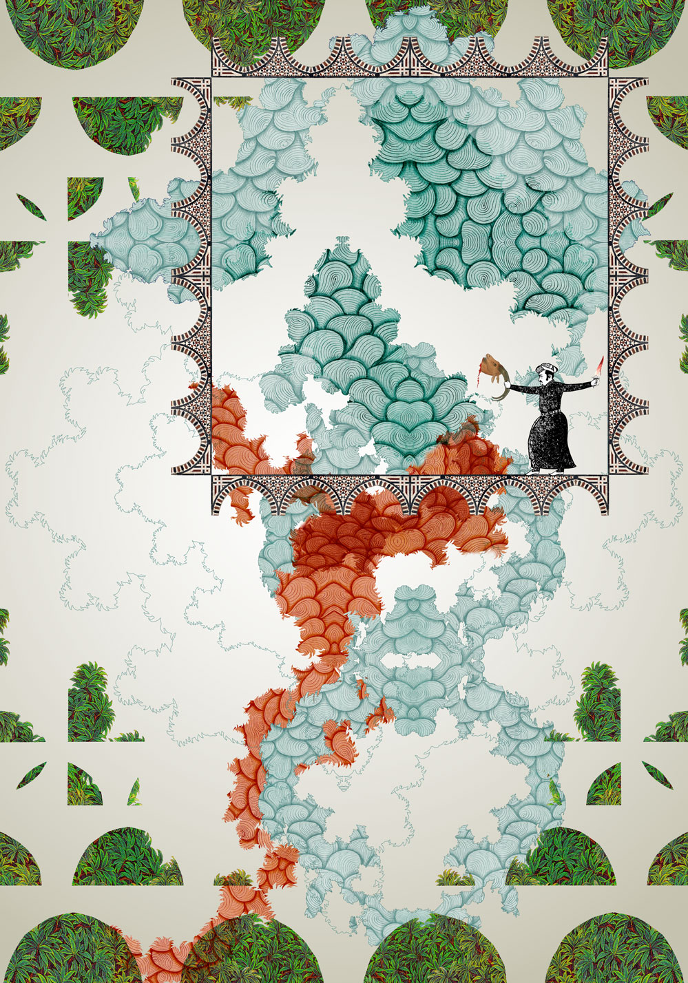 Gardenscape ii - Archival Inkjet print on Hahnem&uuml;hle paper - 25 x 17.5 Inches