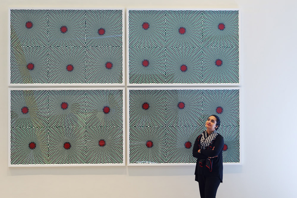 Aisha Khalid with 'At the Circle's Centre, 2017'.