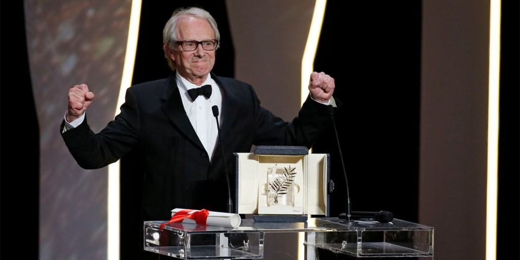 Loach gets his second Palme d’Or at the Cannes Film Festival for I, Daniel Blake.