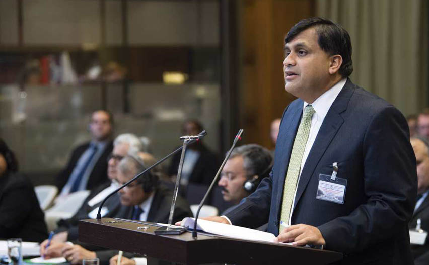 The Agent of Pakistan, Dr. Mohammed Faisal, during the hearings.