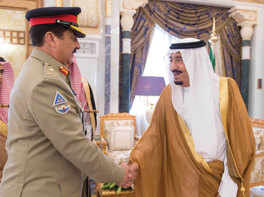 Expanding influence in the Muslim world: Raheel Sharif with King Salman.