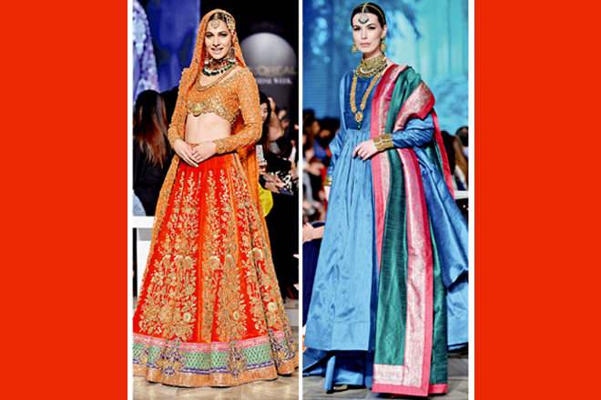 Colour coding: Nomi Ansari retained his signature love for colour at a time when most designers are opting out of vibrancy; Reama Malik collaborated with Wasim Khan for her jewellery show, which turned the table around for jewellery showcases at fashion week.  