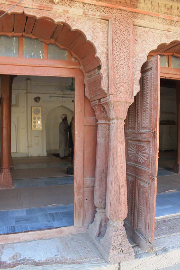 The view of the double pillars, surviving till date in Gandi Umar Khan.