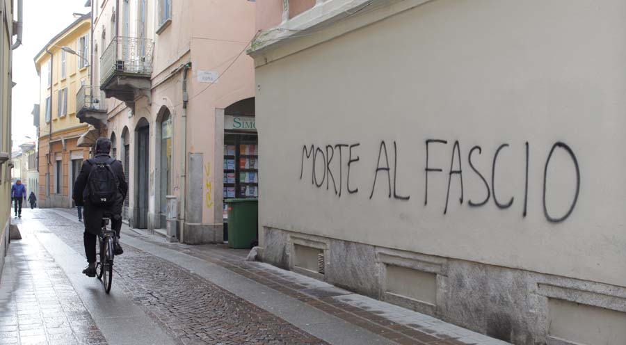 'Death to the fascist' - pre-election graffiti in the town center