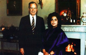 Wajid-Abida Hussain with US President George Bush in 1992