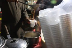 Plain tea is sold for Rs20 in ceramic cups, if you&rsquo;re having it at the spot, or Rs25, if you would like takeaway in  disposable cups. 