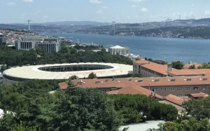 Vodofone Park: The football stadium with Bosphorus in the distance. Photos by the author.