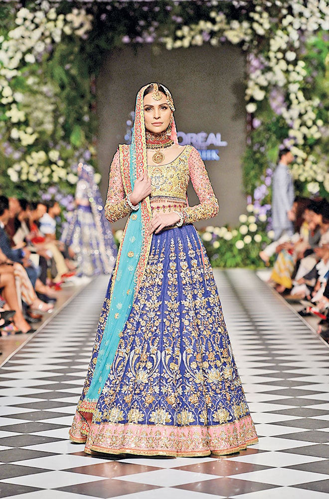 The precision of coordinating a multitude of colours in one look and making it work is Nomi Ansari’s forte.