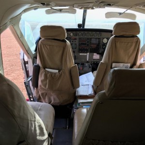 Inside the 6-seater plane.