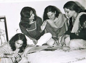 Riaz with Punjab University girls in 1976.