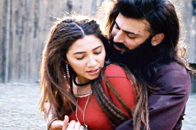 Mahira Khan and Fawad Khan in a still from the upcoming film, The Legend of Maula Jatt.
