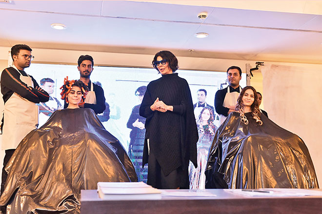 Nabila during a cover shoot makeup master class on Day Two of Beyond Beautiful