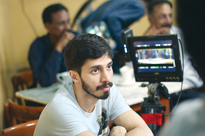 Kamal Khan on the sets of Laal Kabootar.