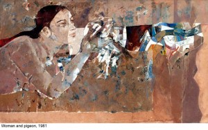 Woman and pigeon, 1981