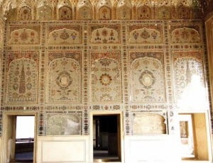 If the Sheesh Mahal was a way to express his love for Mumtaz Mahal while she lived, the Taj Mahal in Agra was a way to express his grief and remorse after she died.  