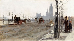 Giuseppe de Nittis - The Victoria Embankment, London 1875.
