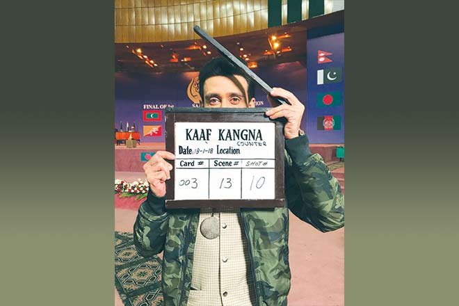 Sami Khan during the shoot of Kaaf Kangana that is releasing next month.